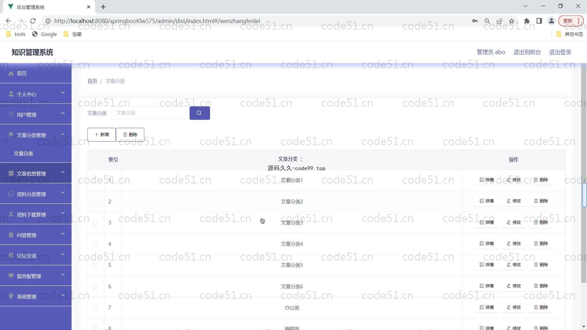 基于SpringBoot+MySQL+Vue的知识管理系统(附论文)