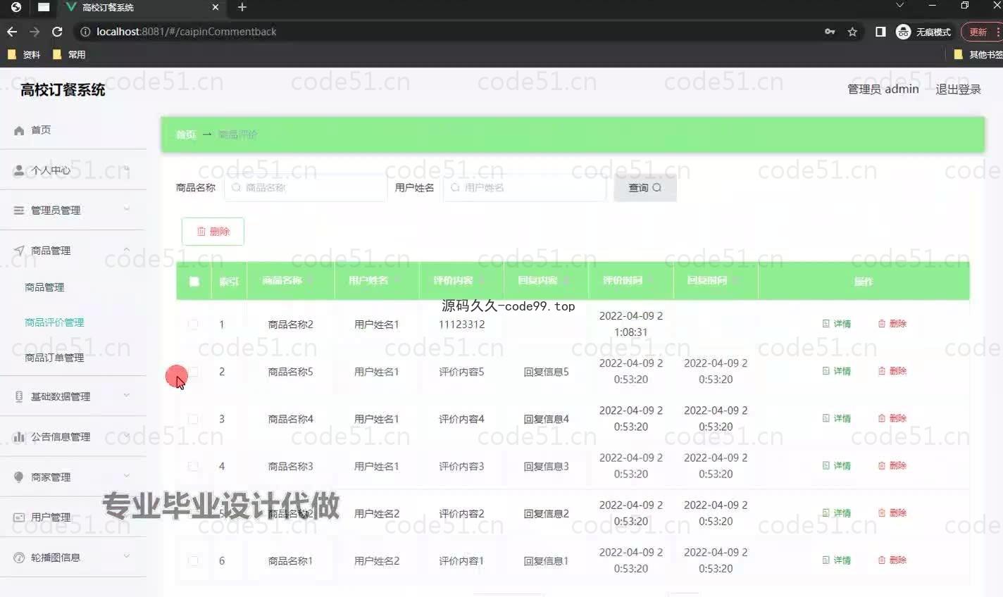 基于微信小程序+SSM+MySQL的高校订餐系统小程序(附论文)