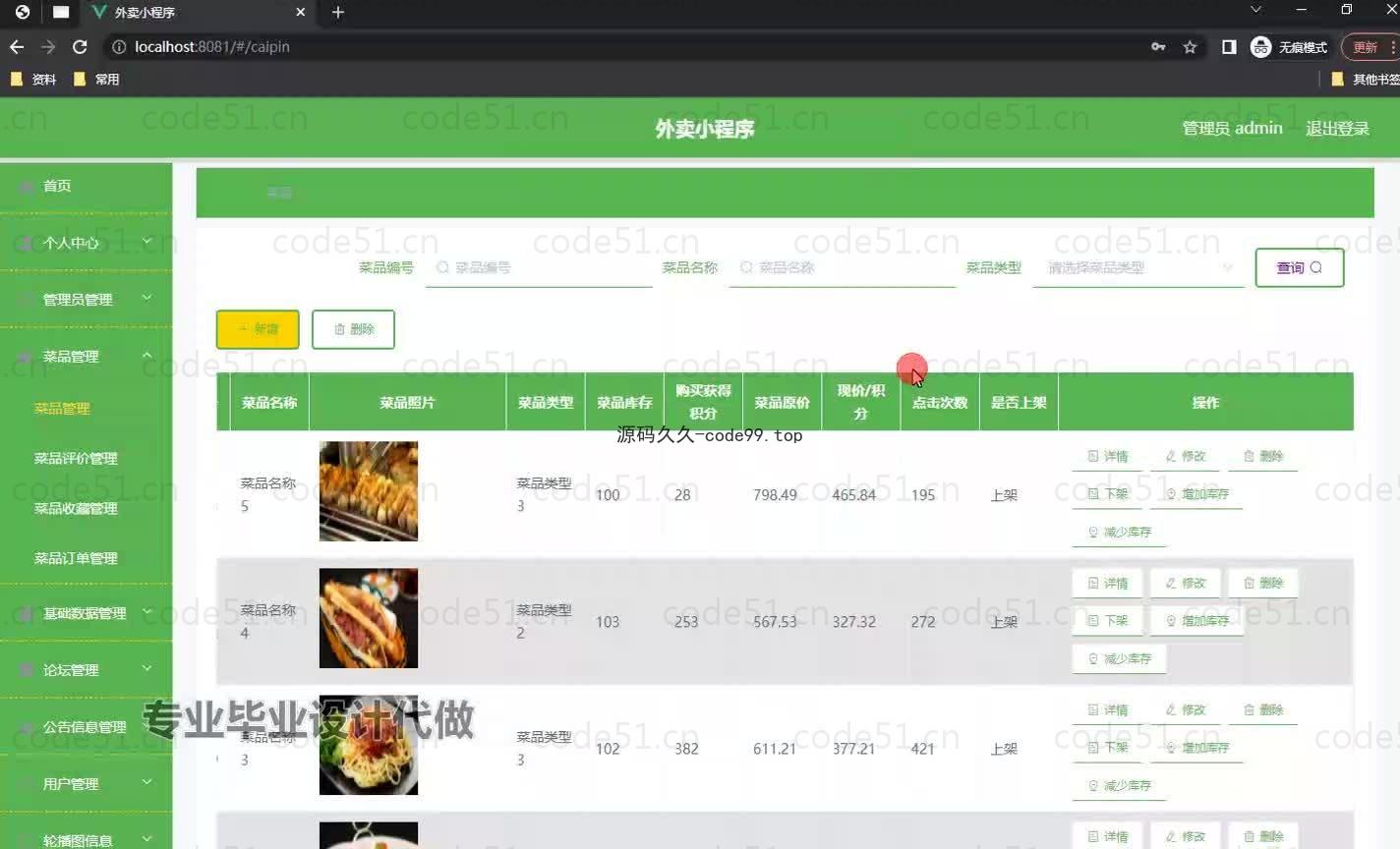 基于微信小程序+SSM+MySQL的外卖小程序(附论文)