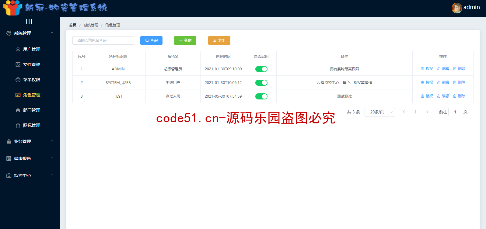 基于SSM+SpringBoot+Vue的前后端分离的疫情物资管理系统