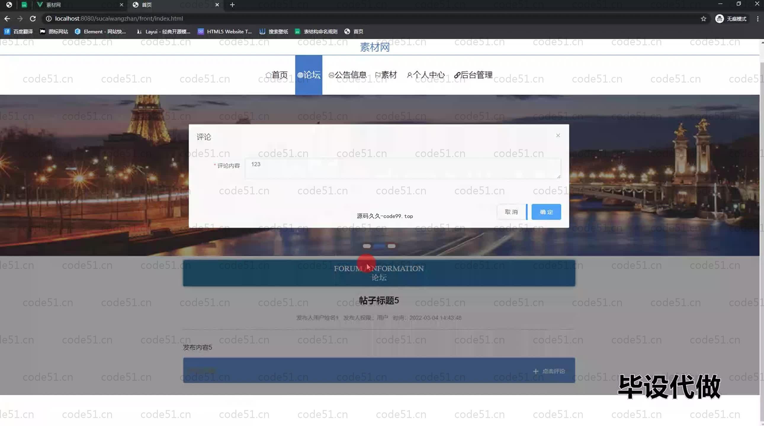 基于SpringBoot+MySQL+Vue.js的网络素材系统(附论文)