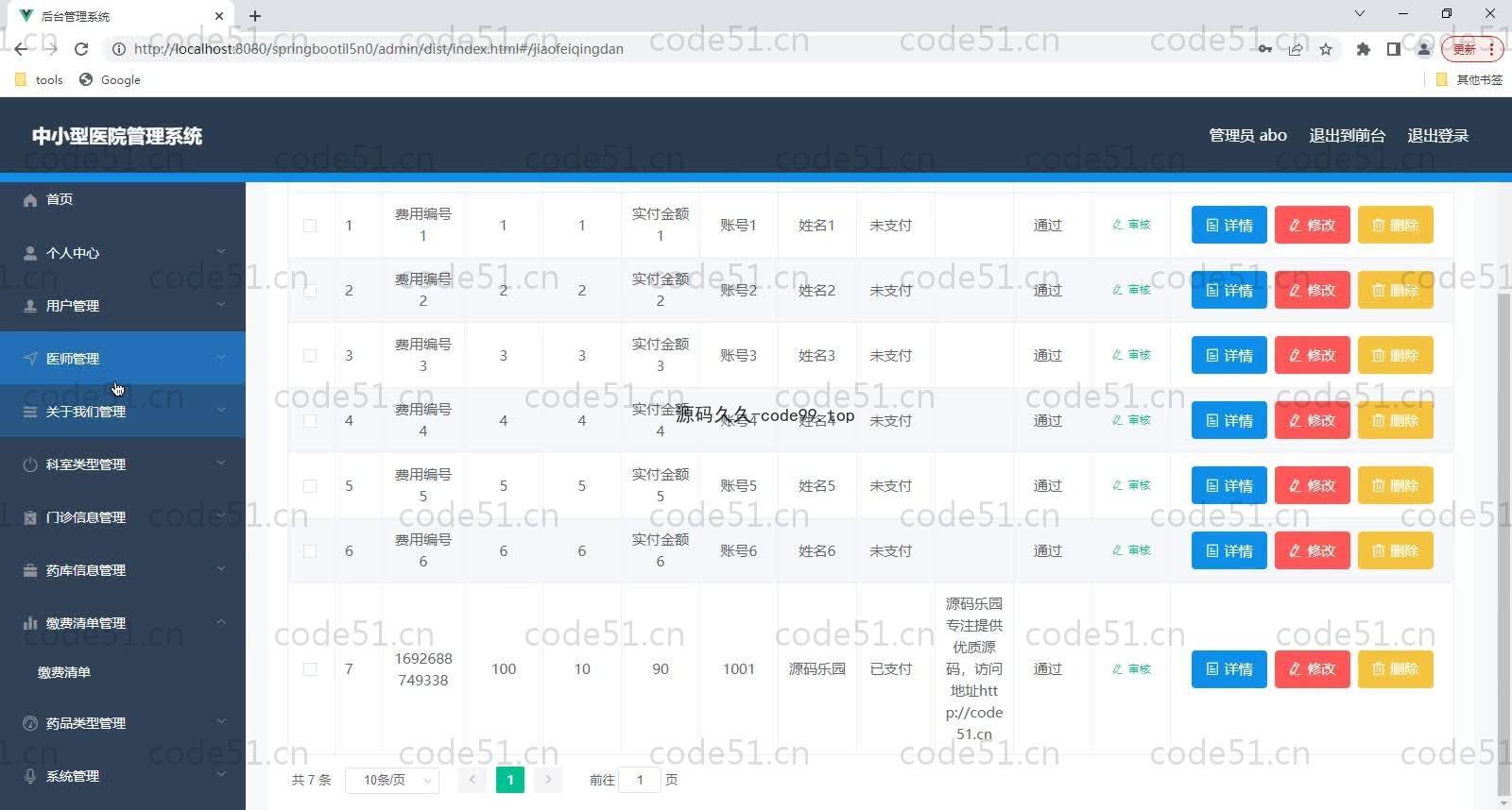 基于SpringBoot+MySQL+Vue的中小型医院管理系统(附论文)