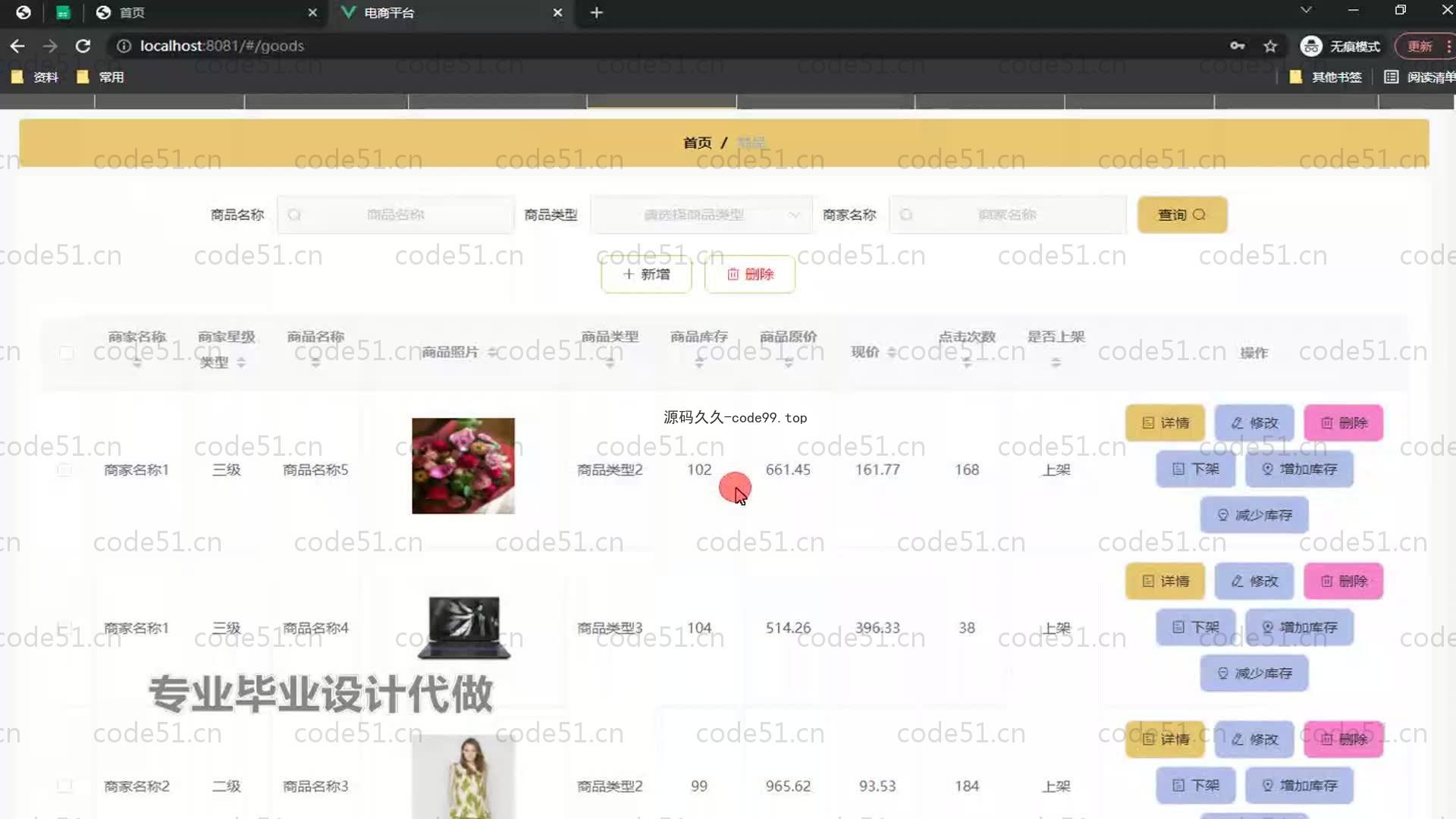 基于SpringBoot+MySQL+Vue的电商平台(附论文)