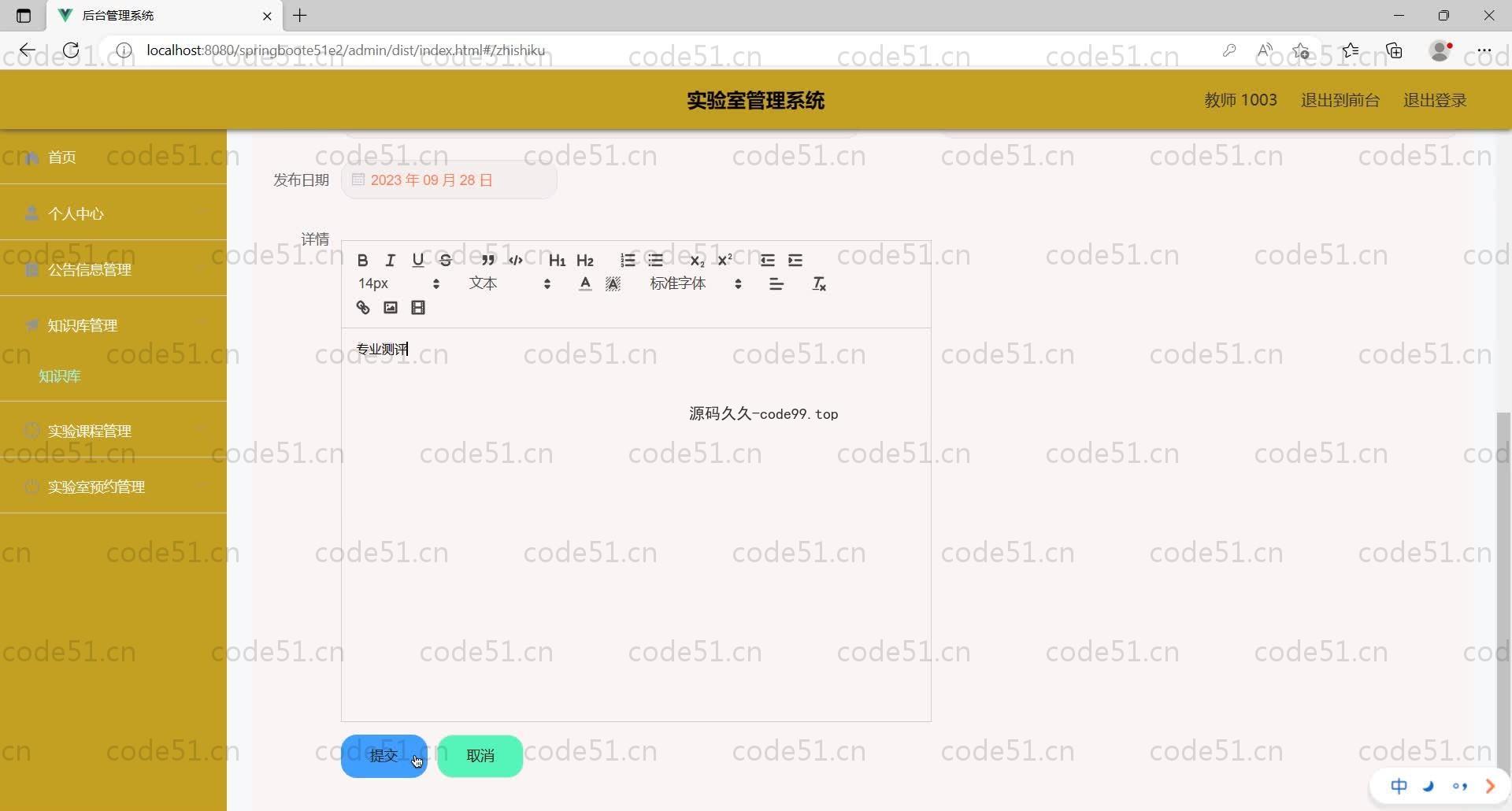 基于SpringBoot+MySQL+Vue的技术实验室管理系统(附论文)