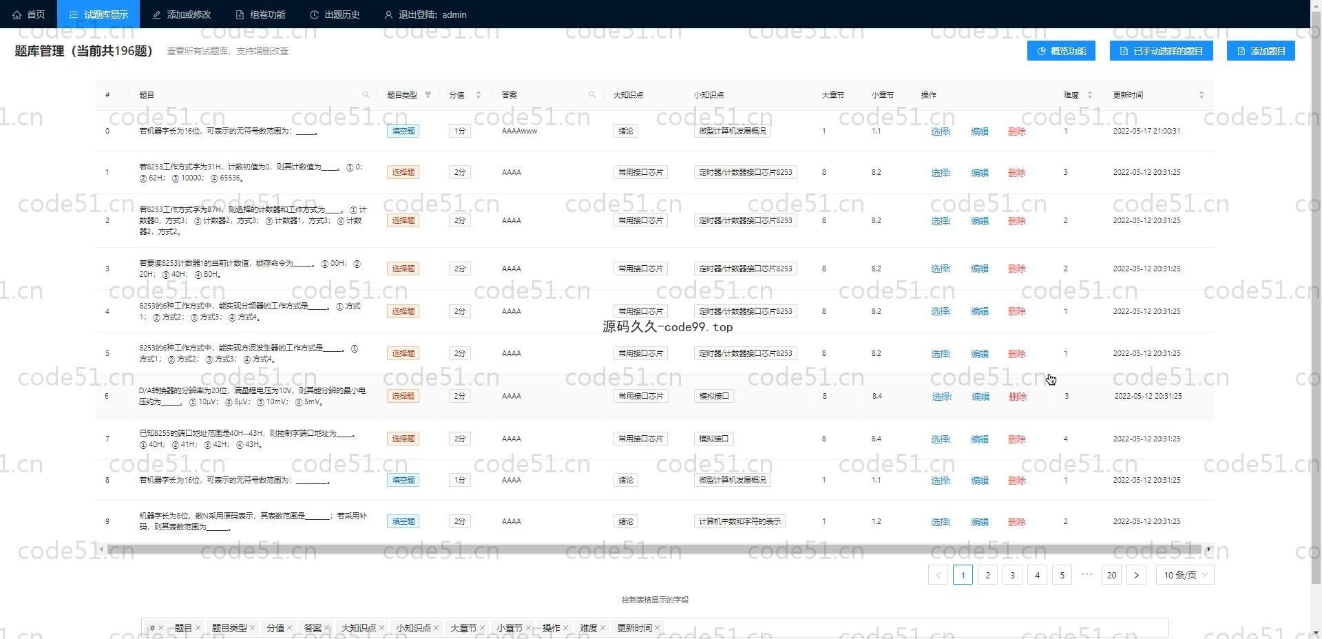 基于SpringBoot+Vue.js+遗传贪心算法的在线组卷系统