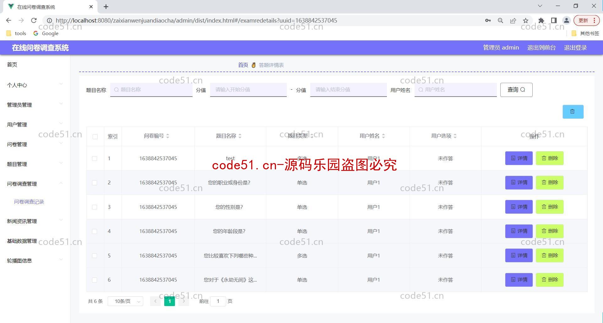 基于SSM+SpringBoot+Vue+MySQL的问卷调查系统(附论文)