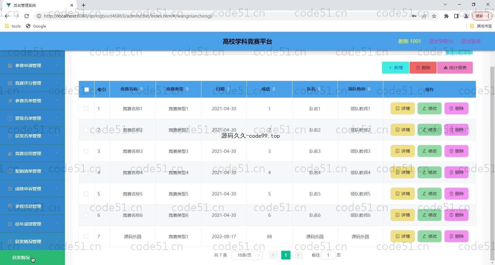基于SpringBoot+MySQL+Vue的高校学科竞赛平台(附论文)