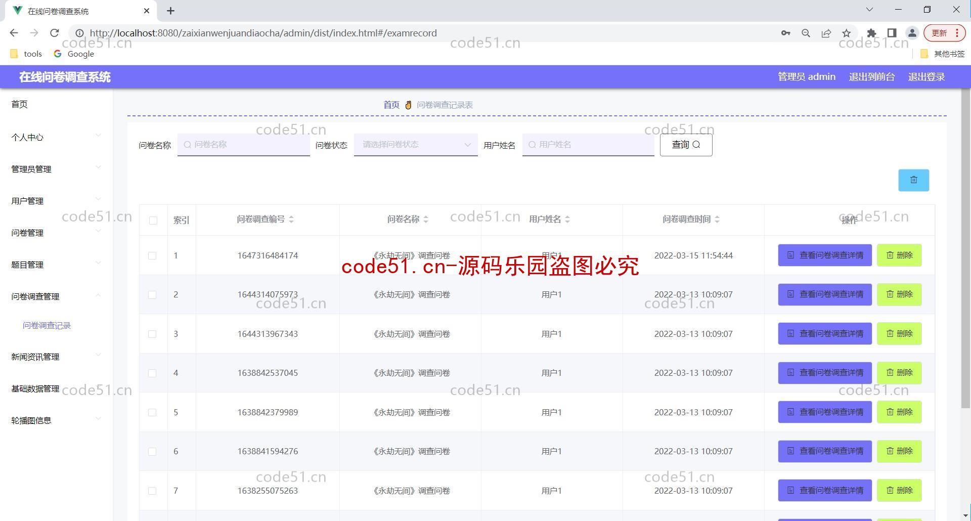 基于SSM+SpringBoot+Vue+MySQL的问卷调查系统(附论文)