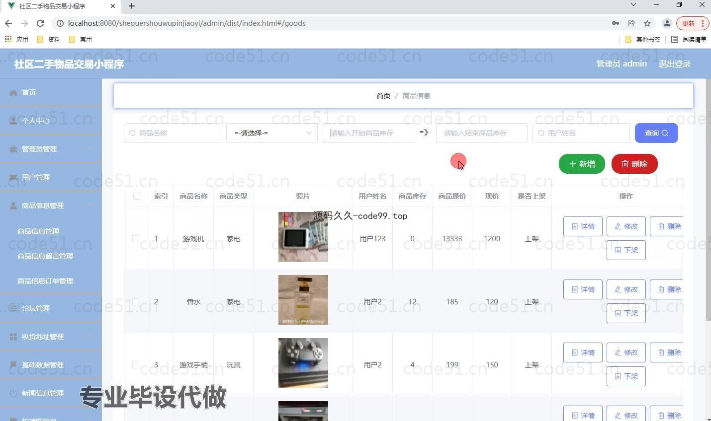 基于微信小程序+SSM+MySQL的社区二手物品交易小程序(附论文)