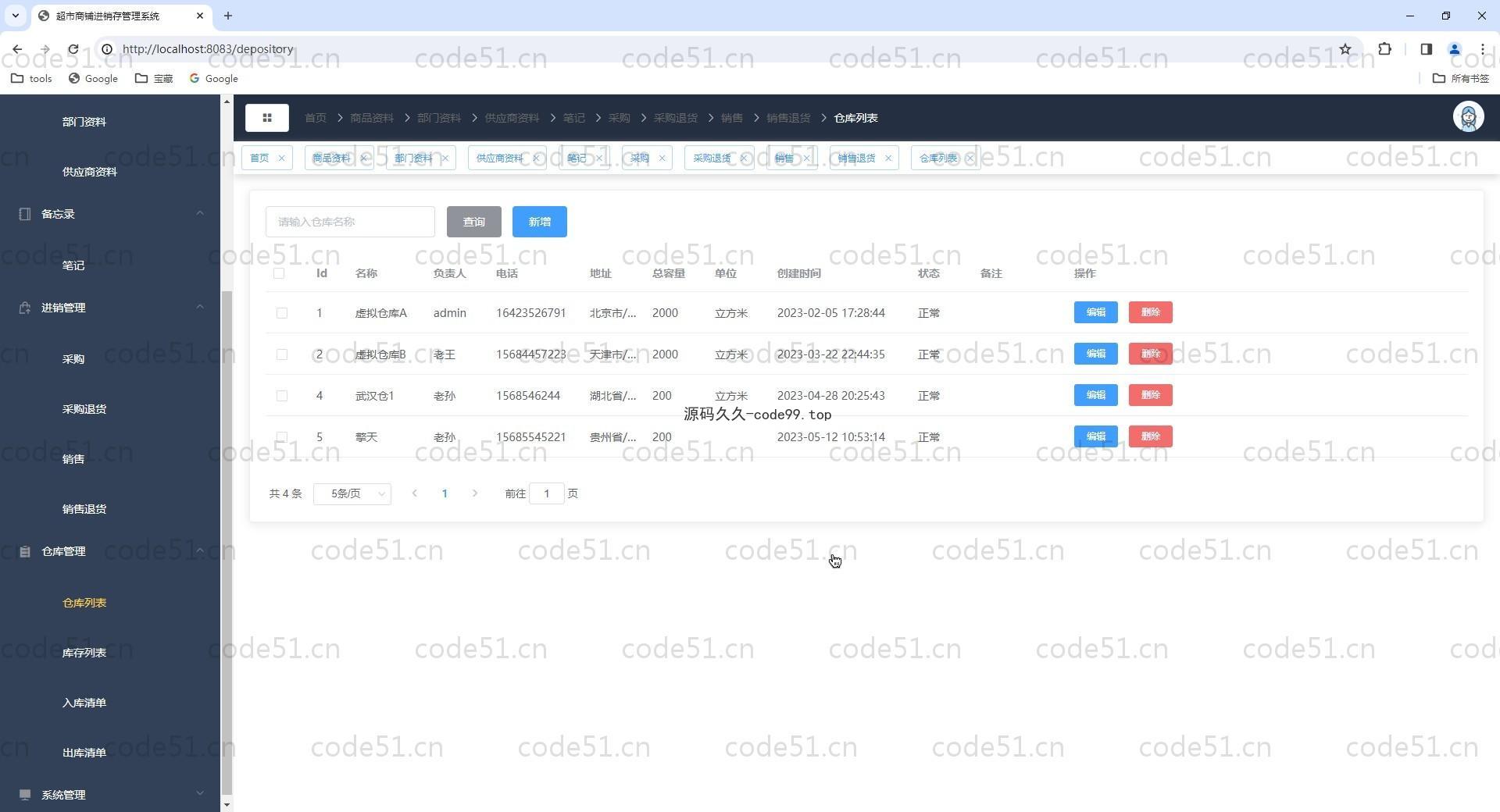 基于Vue.js+SpringBoot+MySQL的超市进销存系统