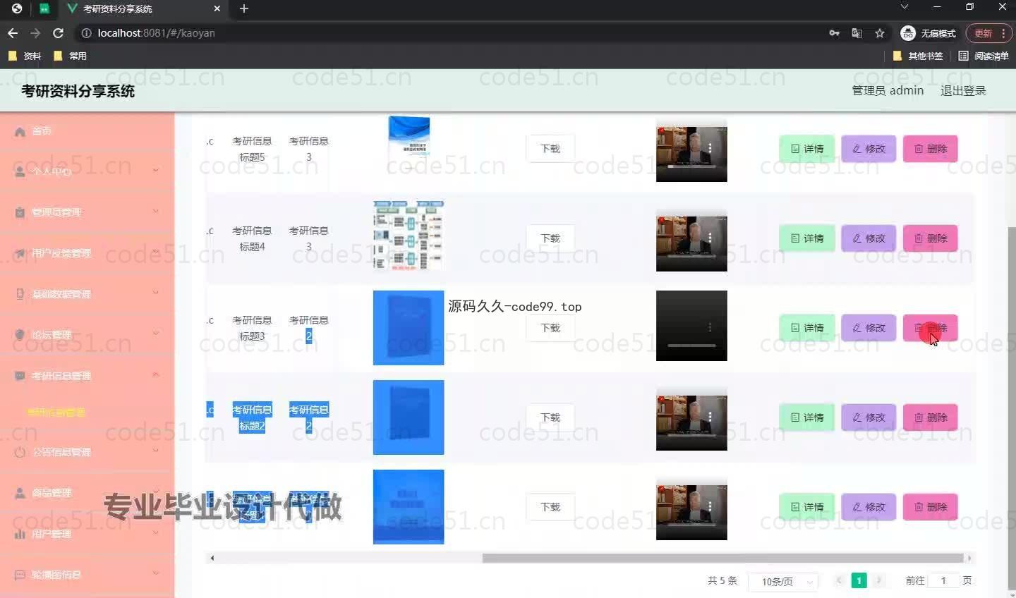基于微信小程序+SpringBoot+MySQL的考研资料分享小程序(附论文)