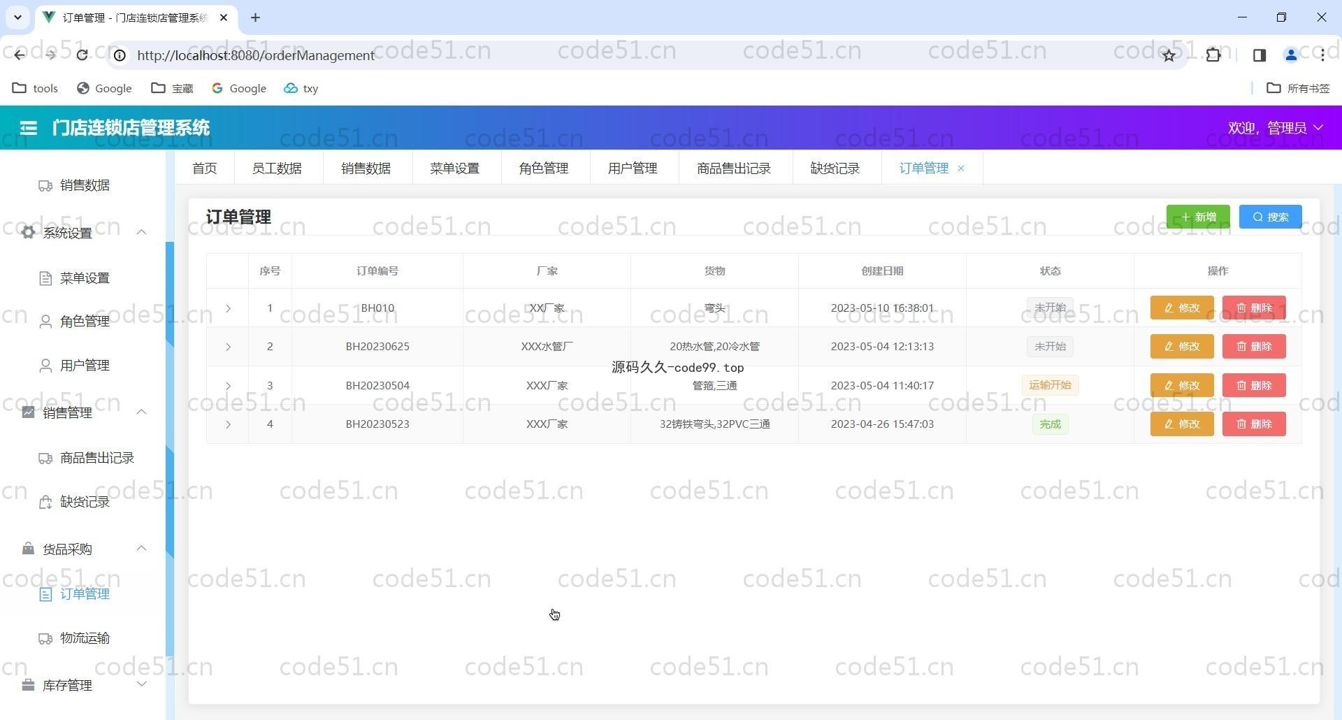 基于Vue.js+SpringBoot+SSM的门店连锁店管理系统