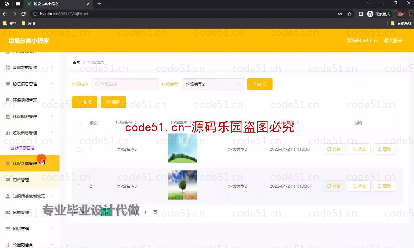 基于微信小程序+SSM+MySQL的垃圾分类小程序(附论文)