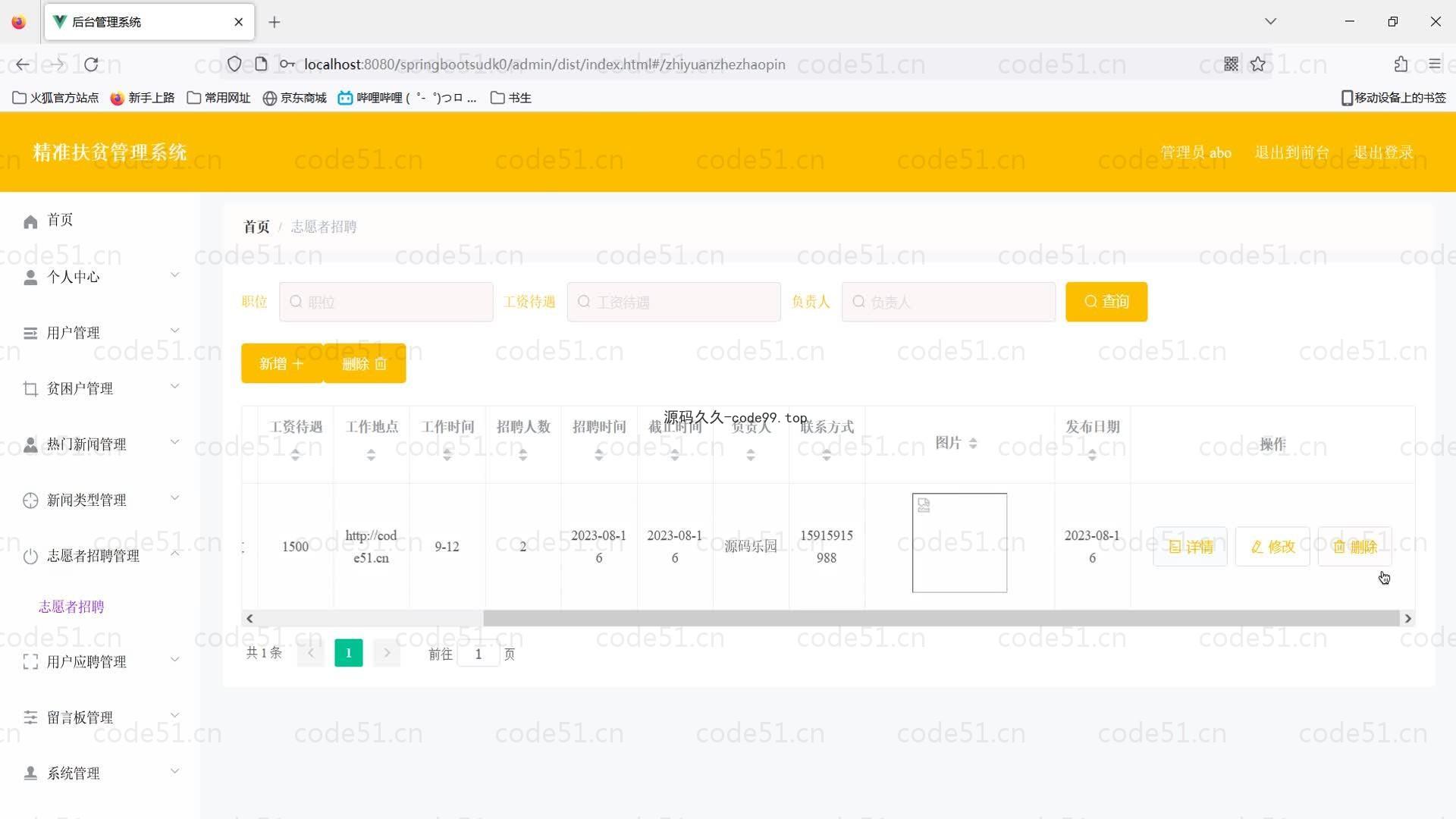 基于SpringBoot+MySQL+Vue的精准扶贫管理系统(附论文)