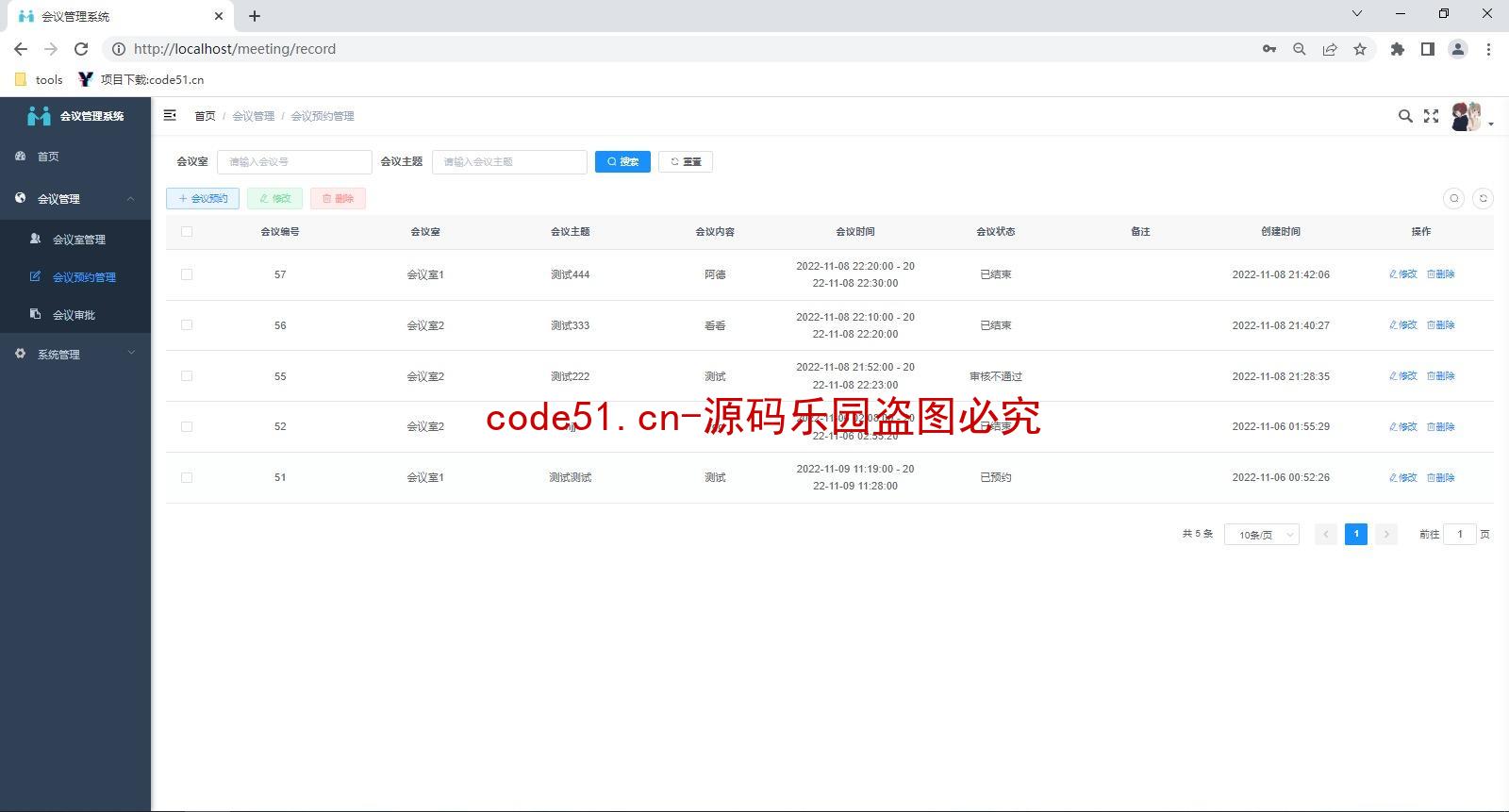 基于SSM+SpringBoot+MySQL+Vue+Uniapp的会议预约管理系统