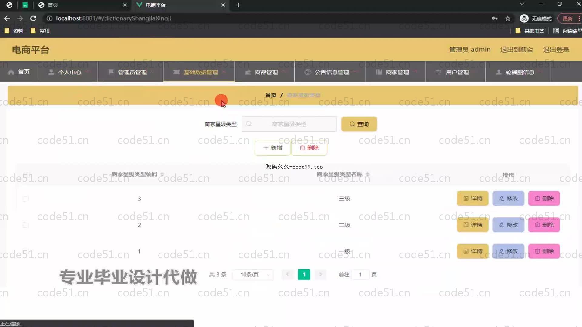 基于SpringBoot+MySQL+Vue的电商平台(附论文)