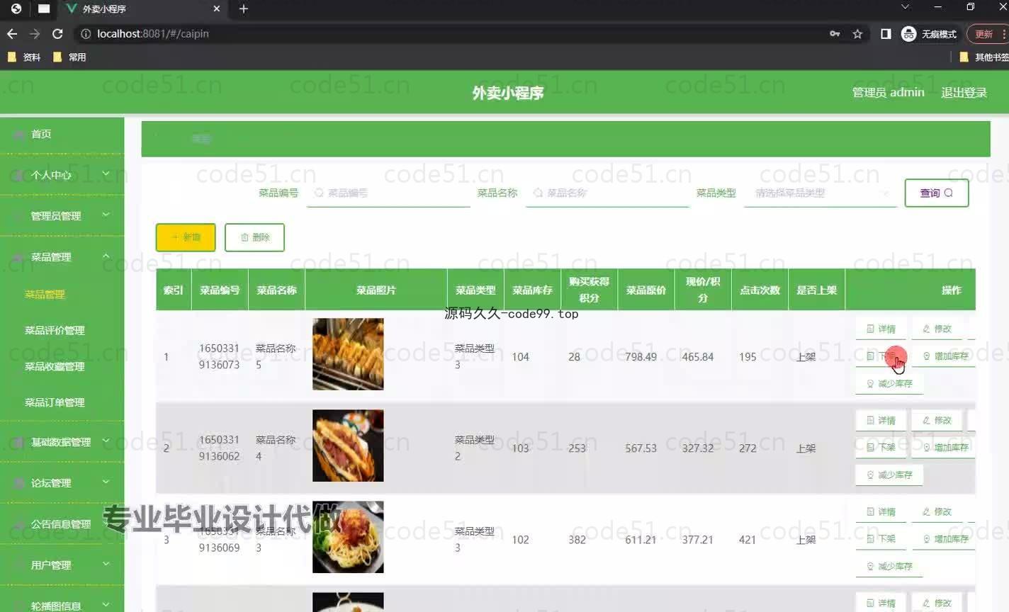 基于微信小程序+SSM+MySQL的外卖小程序(附论文)