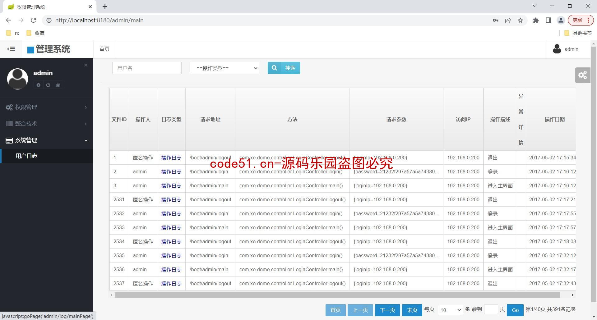 基于SSM+MySQL+Bootstrap的权限管理系统