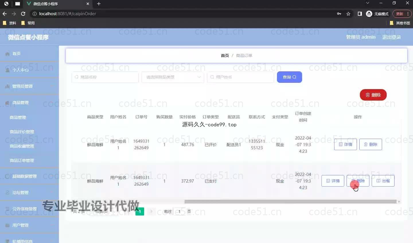 基于微信小程序+SSM+MySQL的点餐系统小程序(附论文)