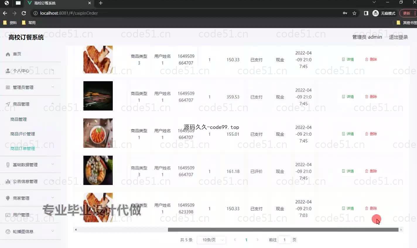 基于微信小程序+SSM+MySQL的高校订餐系统小程序(附论文)
