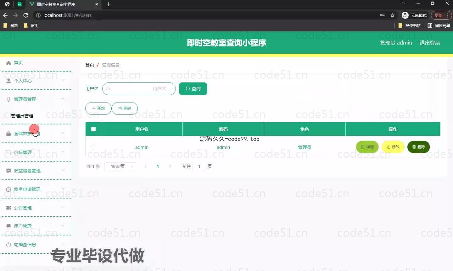 基于微信小程序+SSM+MySQL的即时空教室查询小程序(附论文)