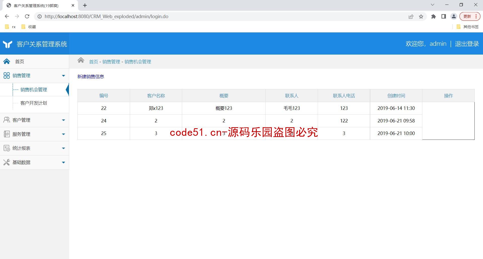 基于SSM+MySQL+Bootstrap的客户关系管理系统