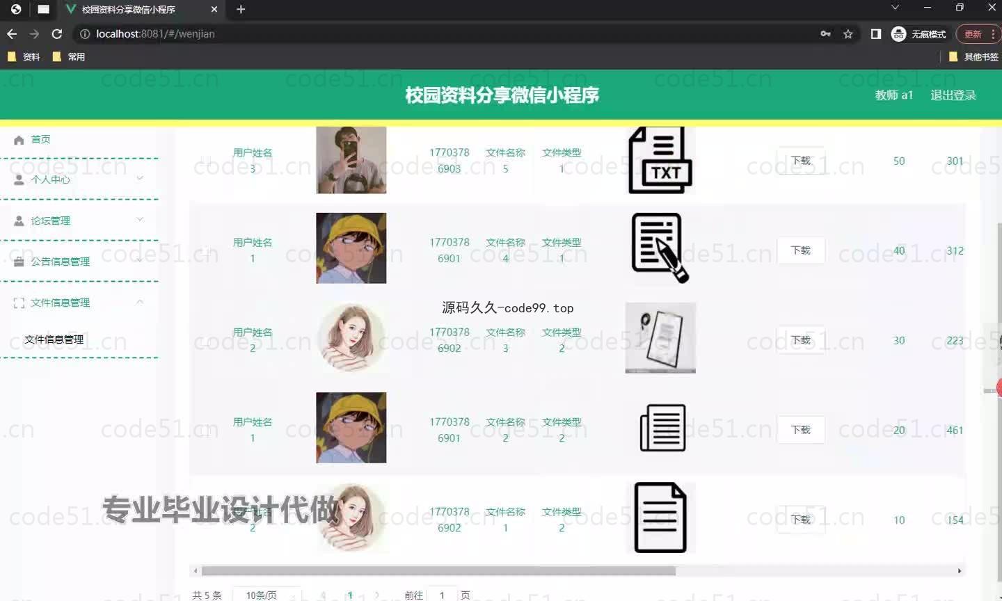 基于微信小程序+SpringBoot+MySQL的校园资料分享小程序(附论文)