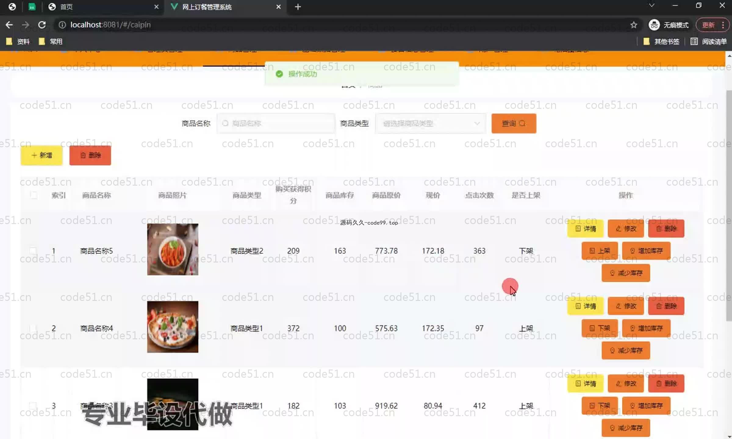 基于SpringBoot+MySQL+Vue.js的网上订餐系统(附论文)