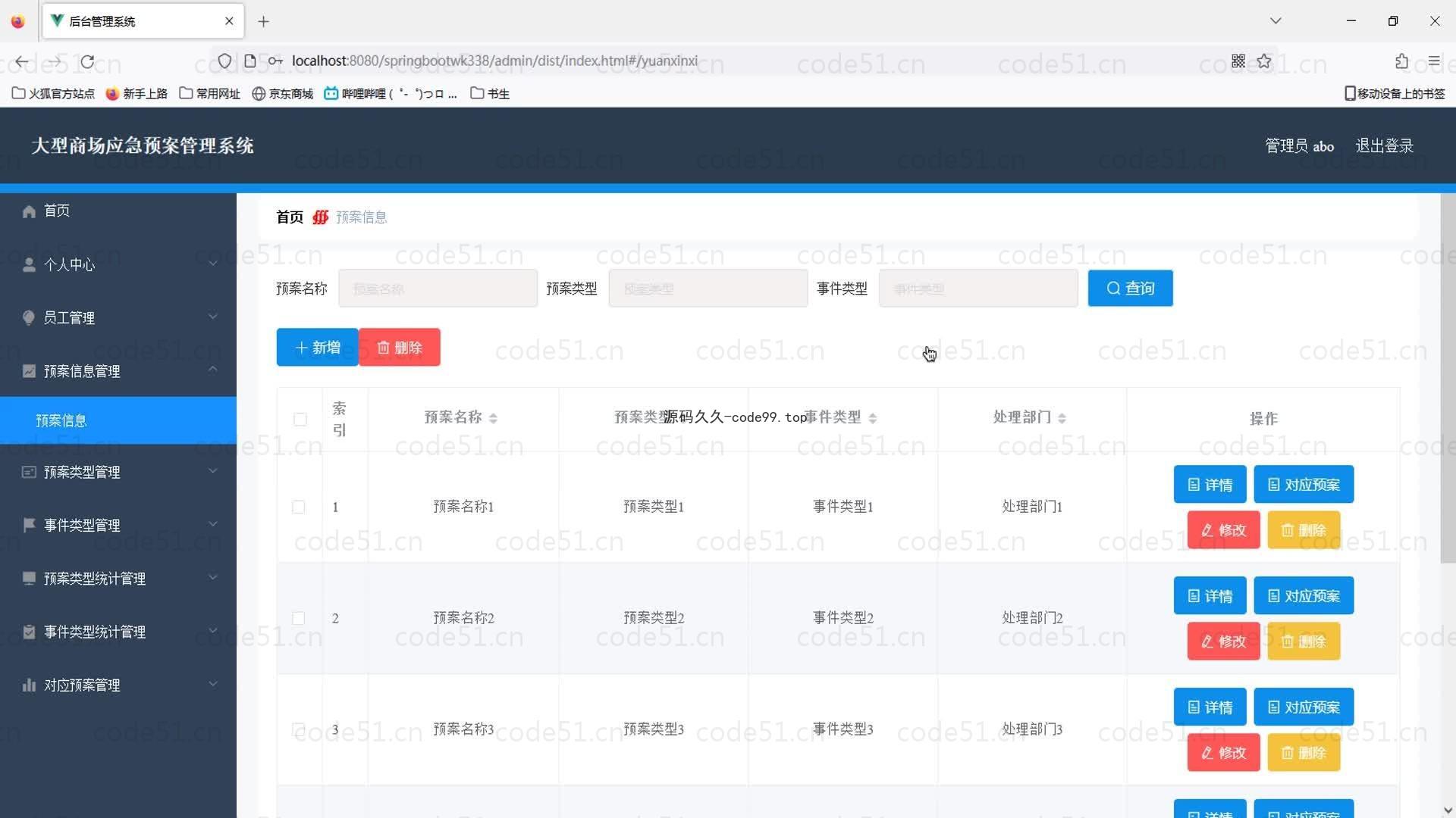 基于SpringBoot+MySQL+Vue的大型商场应急预案管理系统(附论文)
