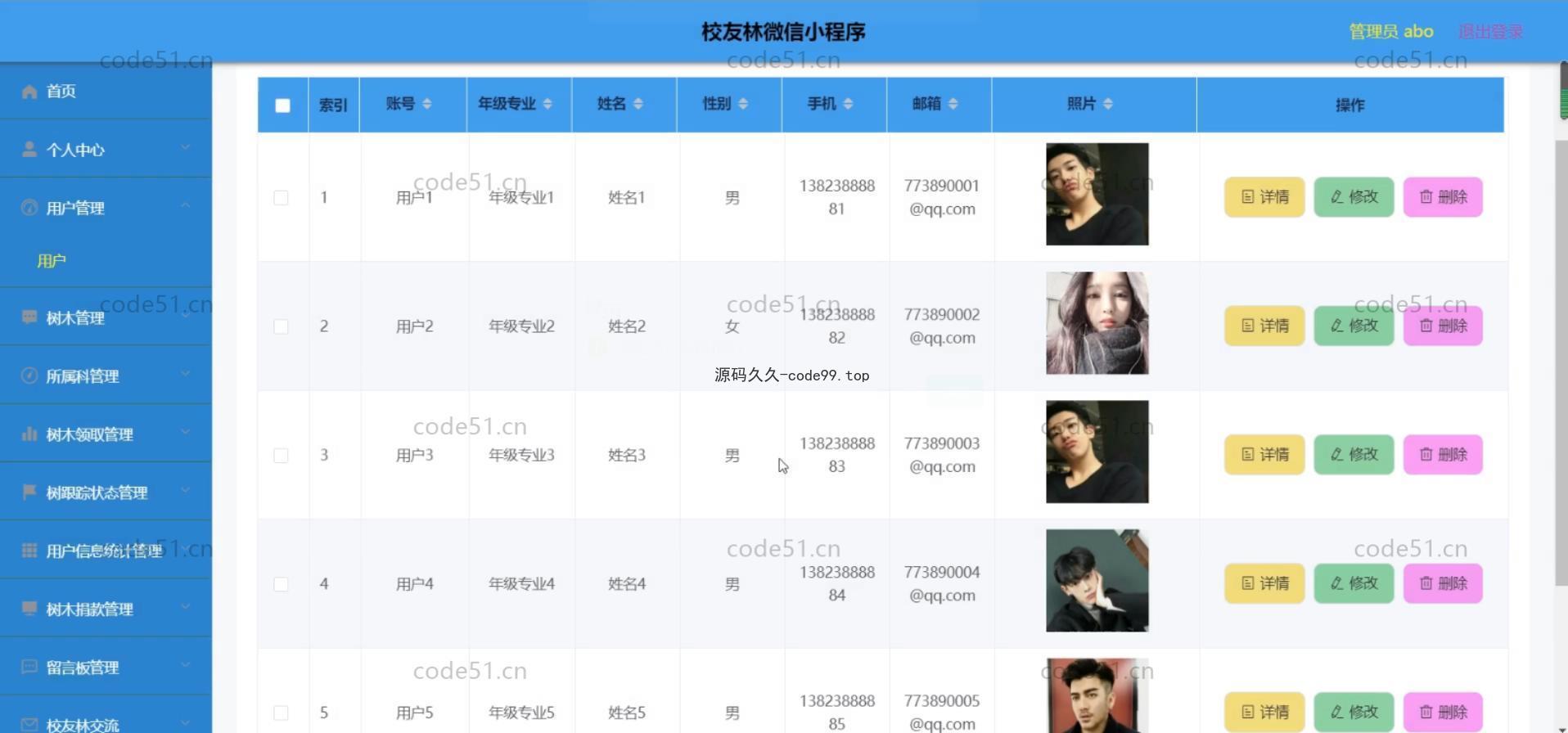 基于微信小程序+SSM+MySQL的校友林小程序(附论文)