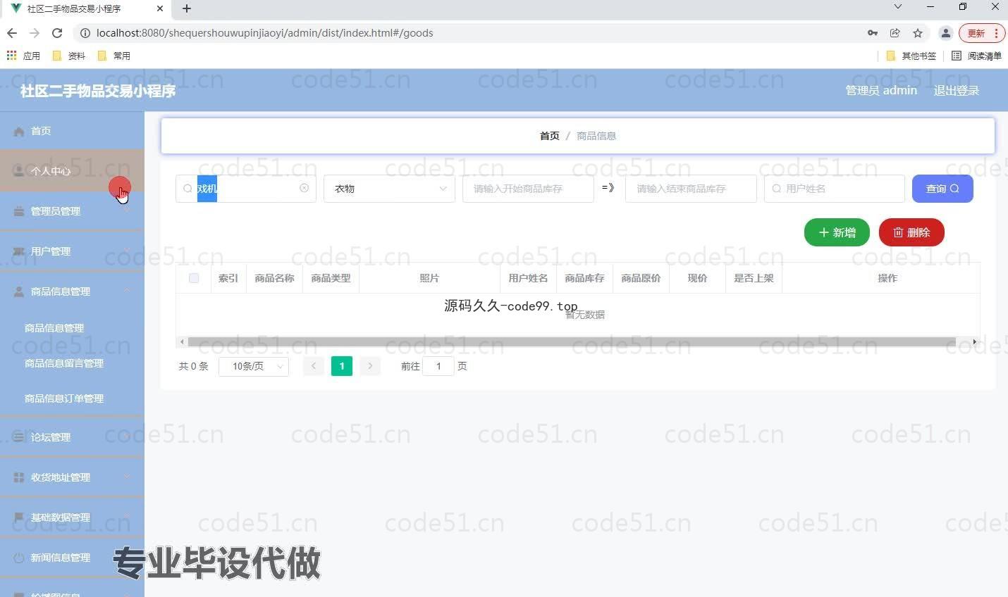 基于微信小程序+SSM+MySQL的社区二手物品交易小程序(附论文)