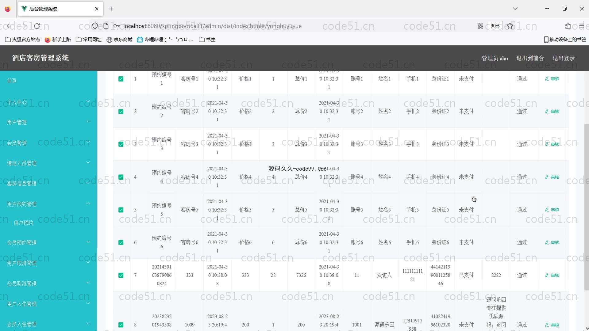 基于SpringBoot+MySQL+Vue的酒店客房管理系统(附论文)
