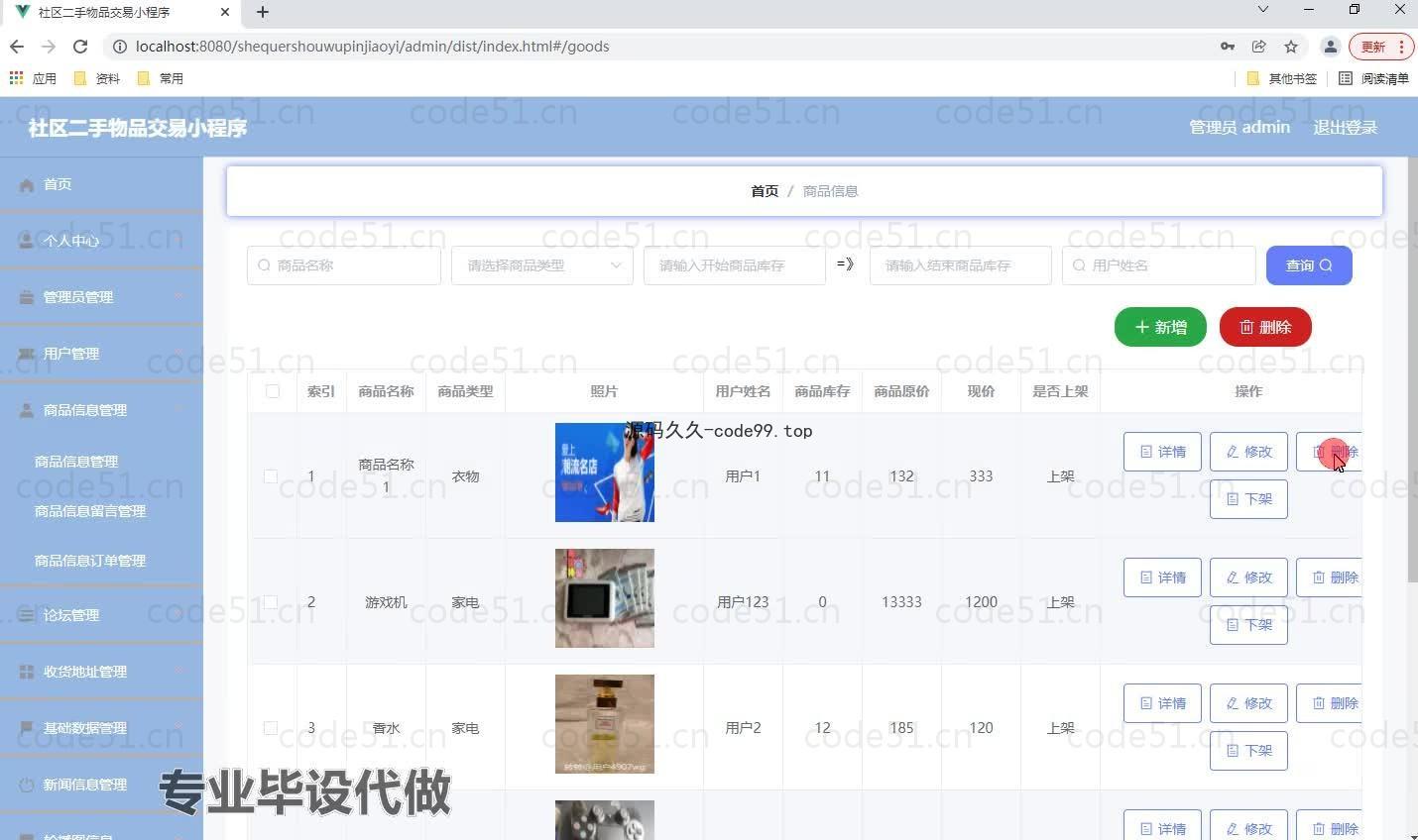 基于微信小程序+SSM+MySQL的社区二手物品交易小程序(附论文)