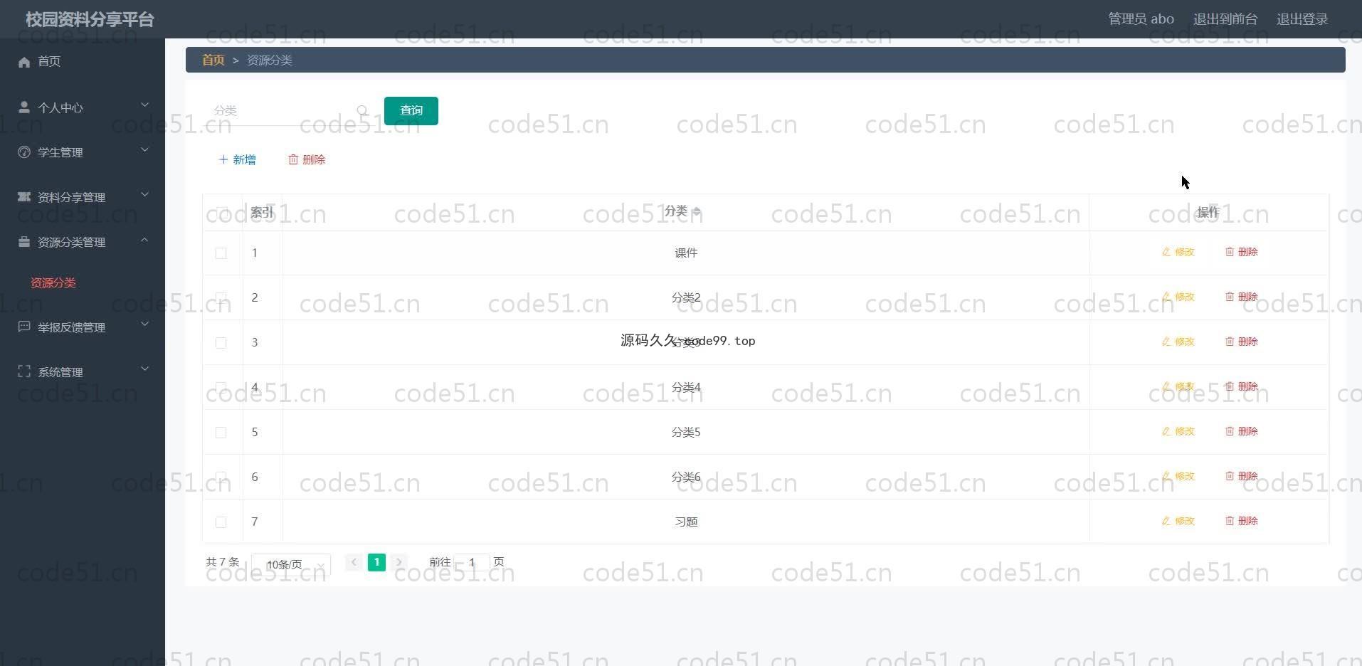 基于SpringBoot+MySQL+Vue的校园资料分享平台(附论文)