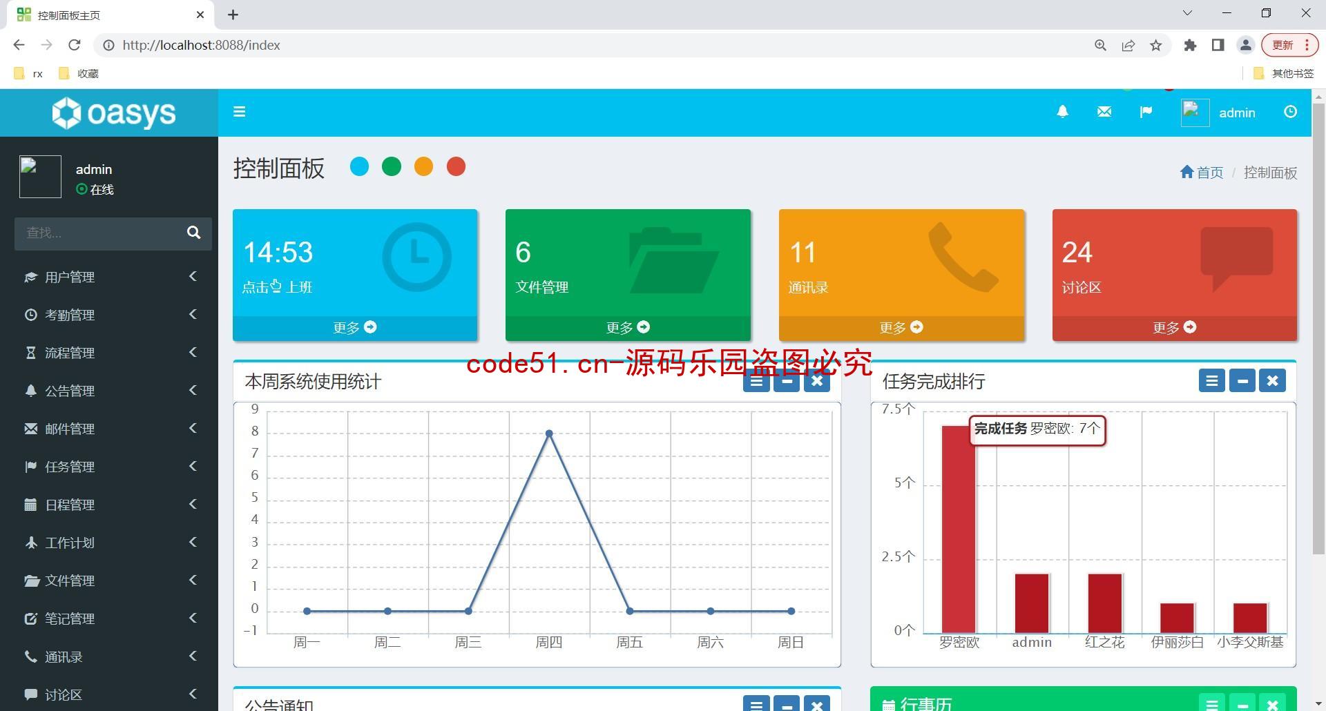 基于SSM+SpringBoot+MySQL+Bootstrap的OA在线办公自动化管理系统