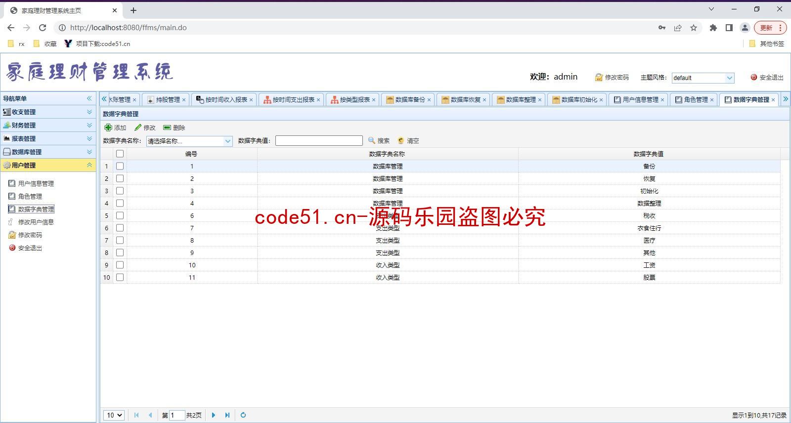 基于SSM+EasyUI+MySQL+JS+JQuery的家庭理财管理系统