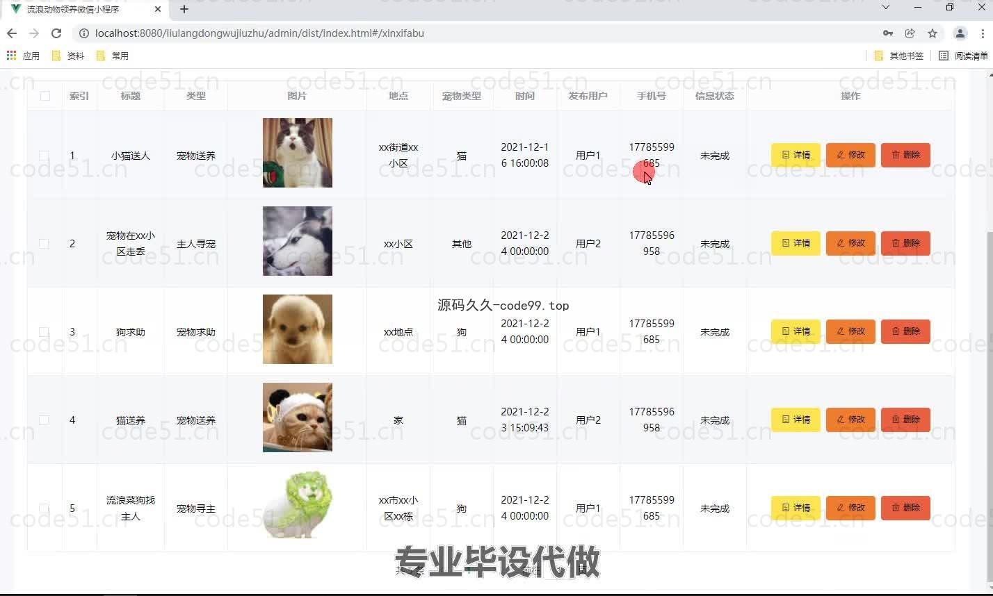 基于微信小程序+SpringBoot+MySQL的流浪动物救助微信小程序(附论文)