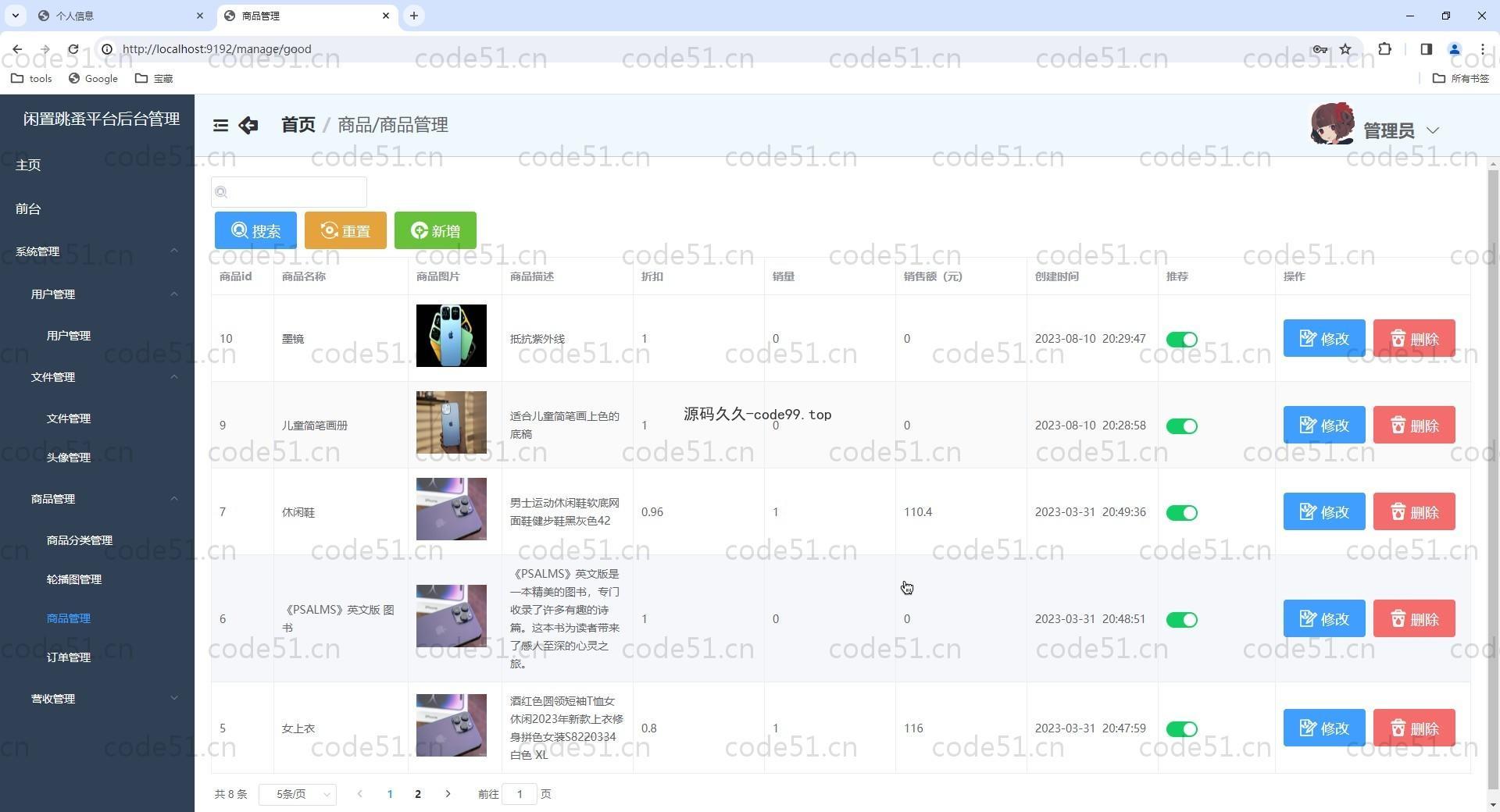基于Vue.js+SpringBoot+MySQL+ElementUI的闲置跳蚤交易平台(附文档)