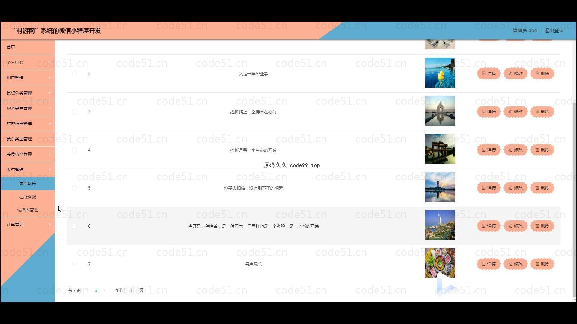 基于微信小程序+SSM+MySQL的乡村旅游系统小程序(附论文)