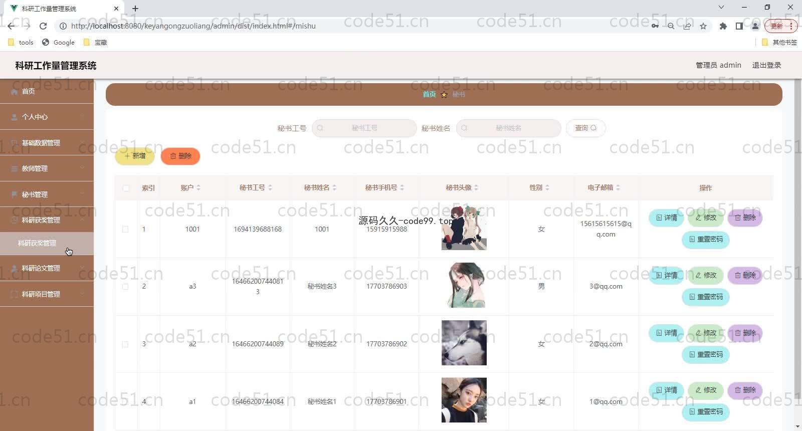 基于SpringBoot+MySQL+Vue的科研工作量管理系统(附论文)