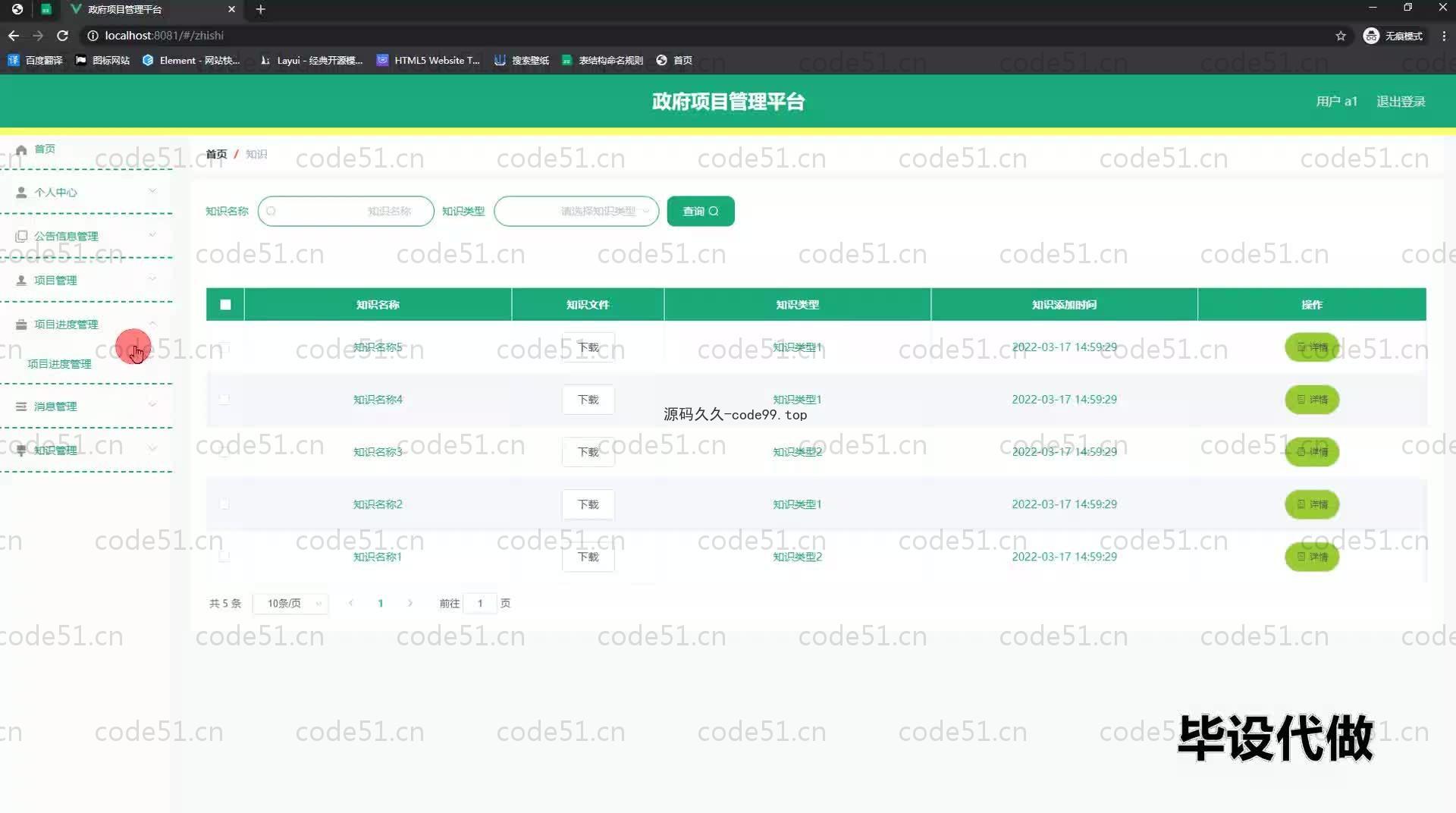 基于SpringBoot+MySQL+Vue.js的项目管理平台(附论文)