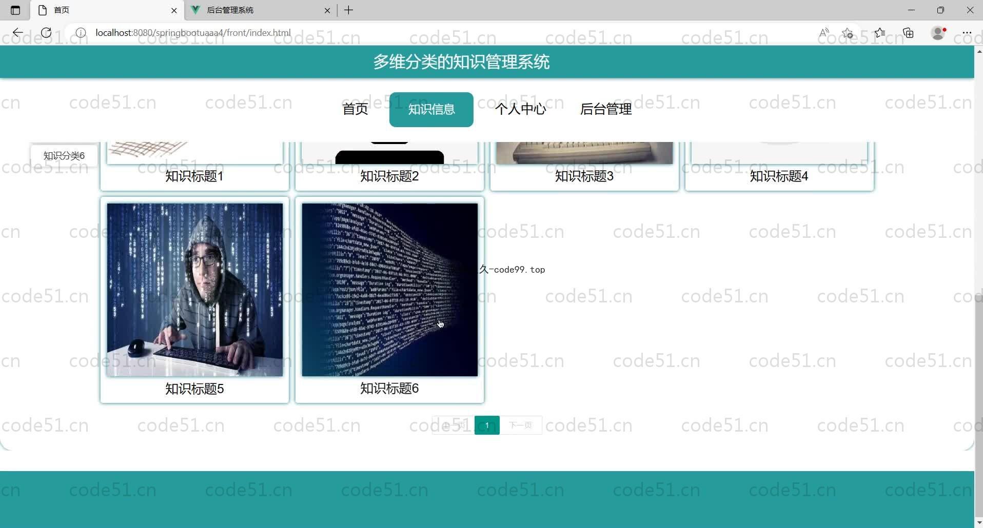基于SpringBoot+MySQL+Vue的多维分类知识管理系统(附论文)