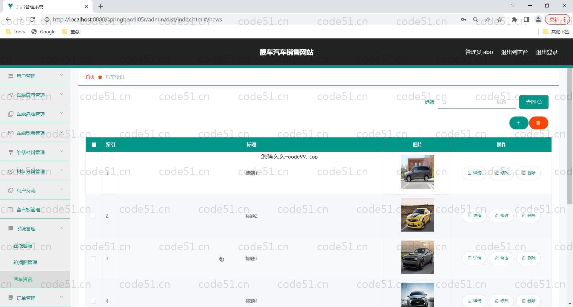 基于SpringBoot+MySQL+Vue的汽车销售系统(附论文)