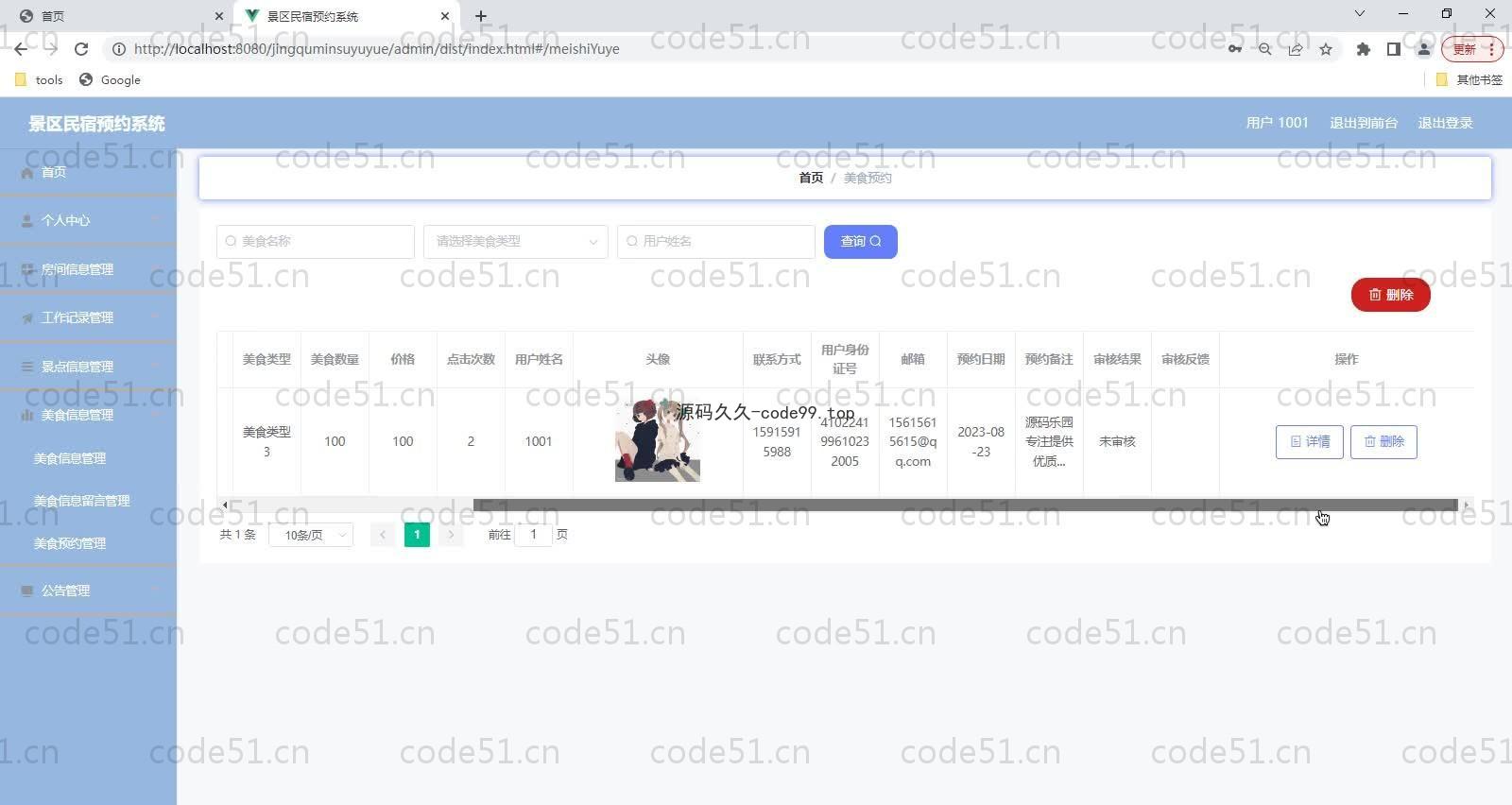 基于SpringBoot+MySQL+Vue的景区民宿预约系统(附论文)