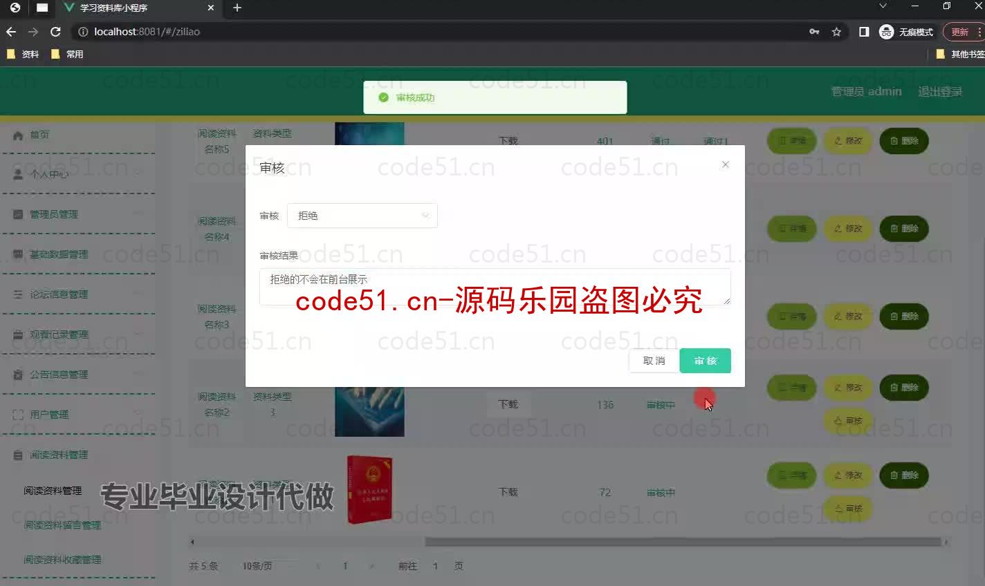 基于微信小程序+SSM+MySQL的学习资料库小程序(附论文)