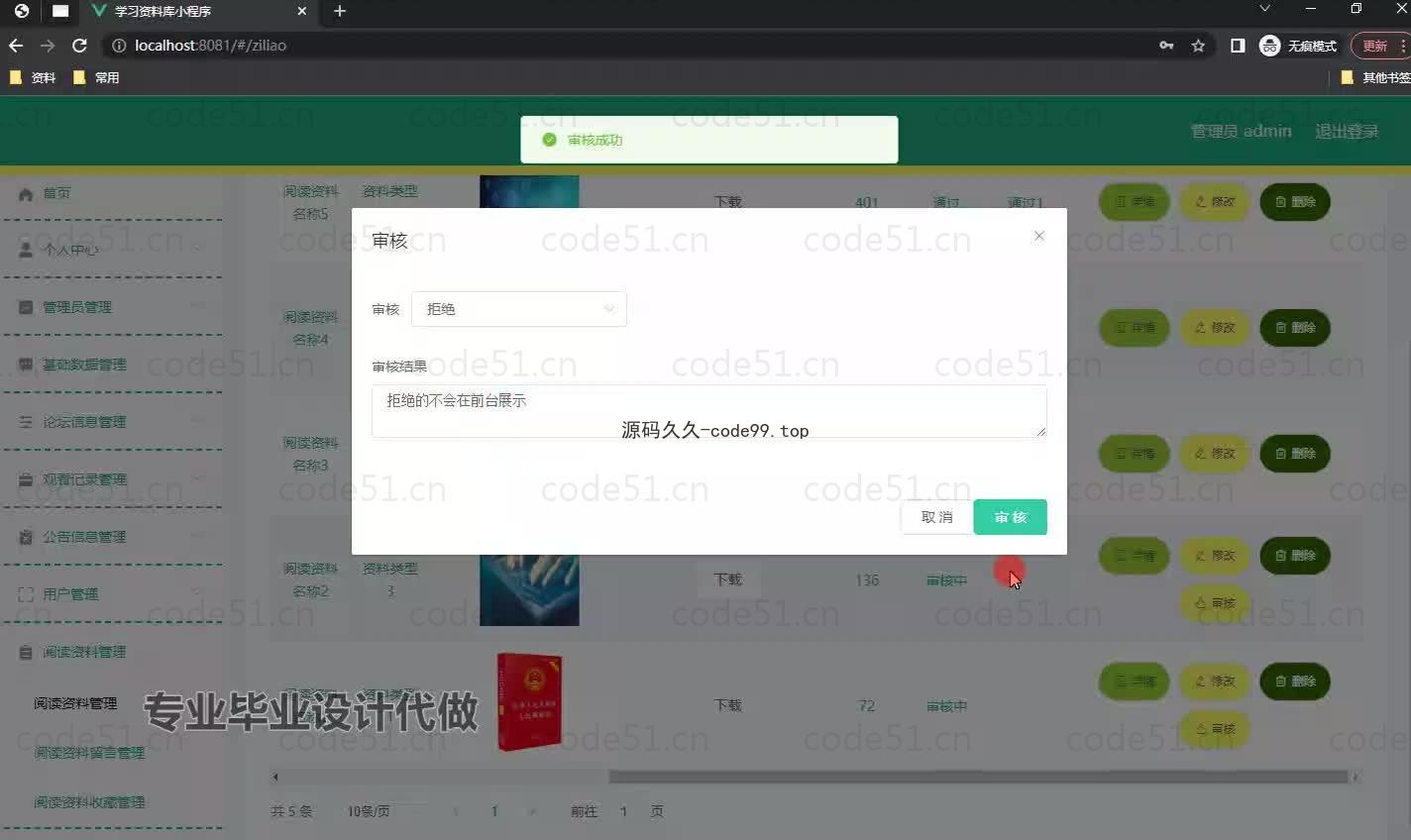 基于微信小程序+SSM+MySQL的学习资料库小程序(附论文)