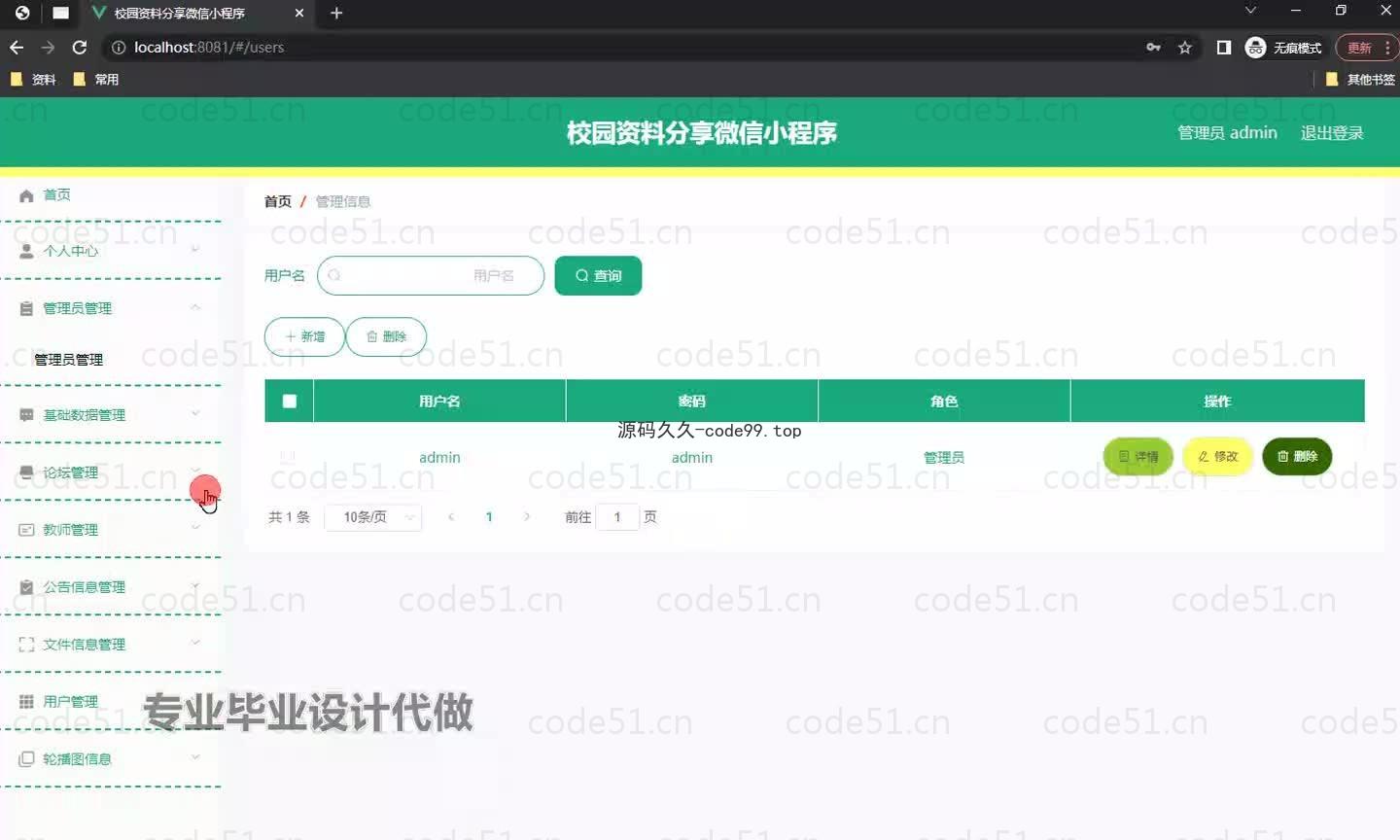 基于微信小程序+SpringBoot+MySQL的校园资料分享小程序(附论文)