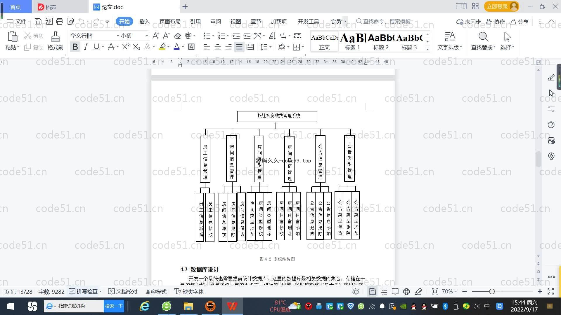 基于SpringBoot+MySQL+Vue.js的旅社客房收费管理系统(附论文)