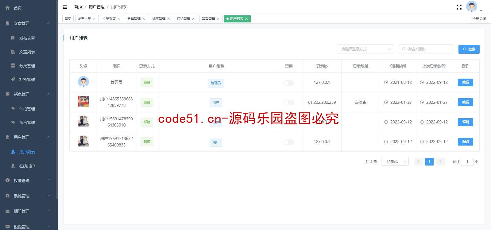 基于SSM+MySQL+Vue前后端分离的个人博客论坛系统