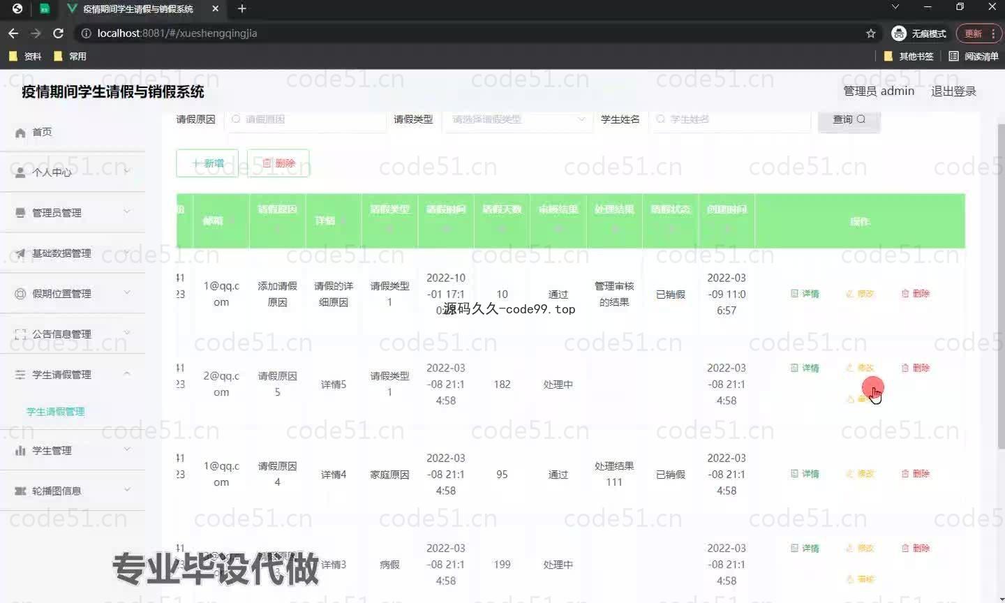 基于微信小程序+SSM+MySQL的疫情期间学生请假与销假系统小程序(附论文)